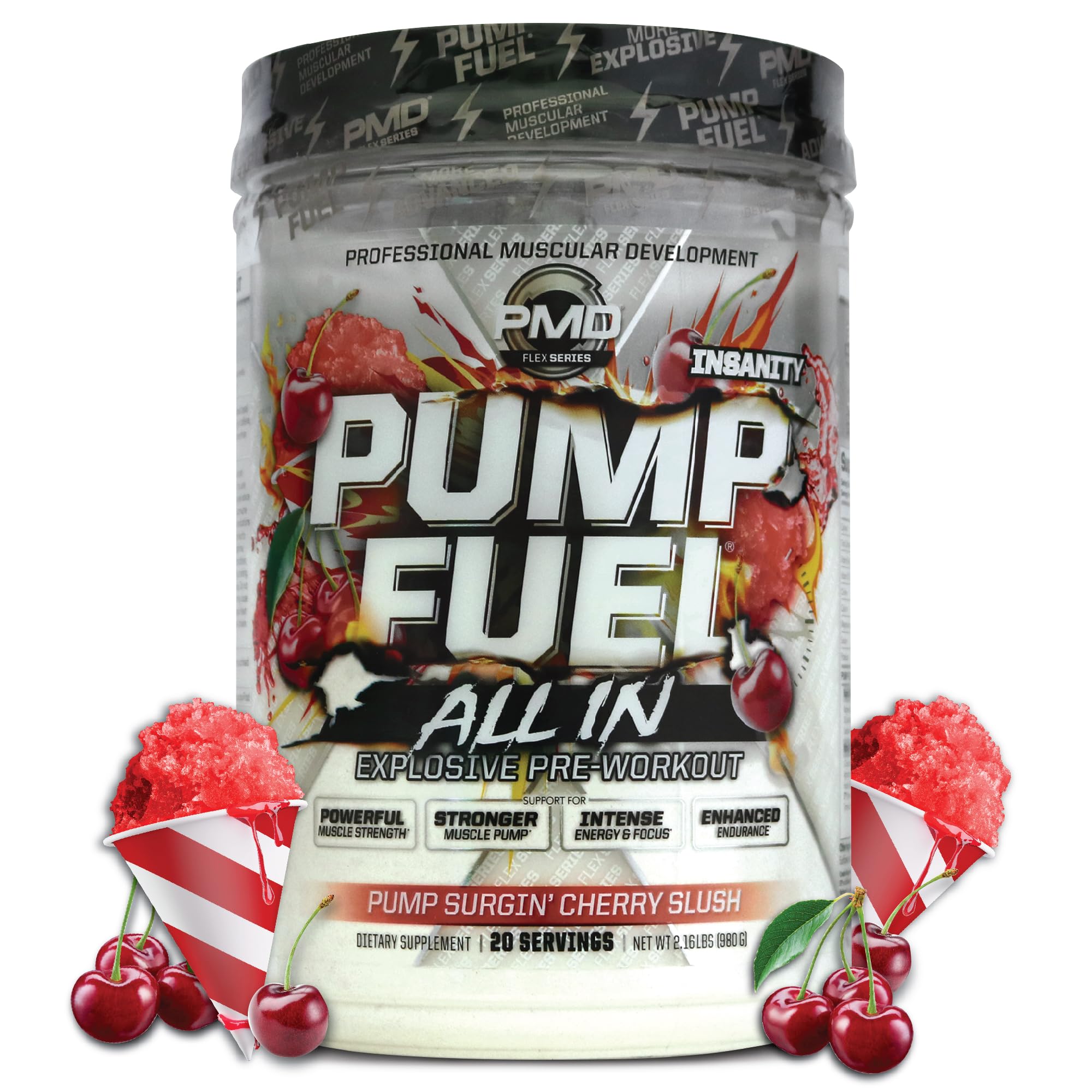 PMD Pump Fuel Insanity Cherry Slush tub boosts energy for intense workouts
