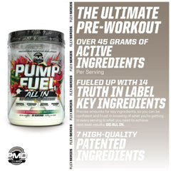 PMD Pump Fuel Insanity ingredient chart highlights creatine and beta-alanine.