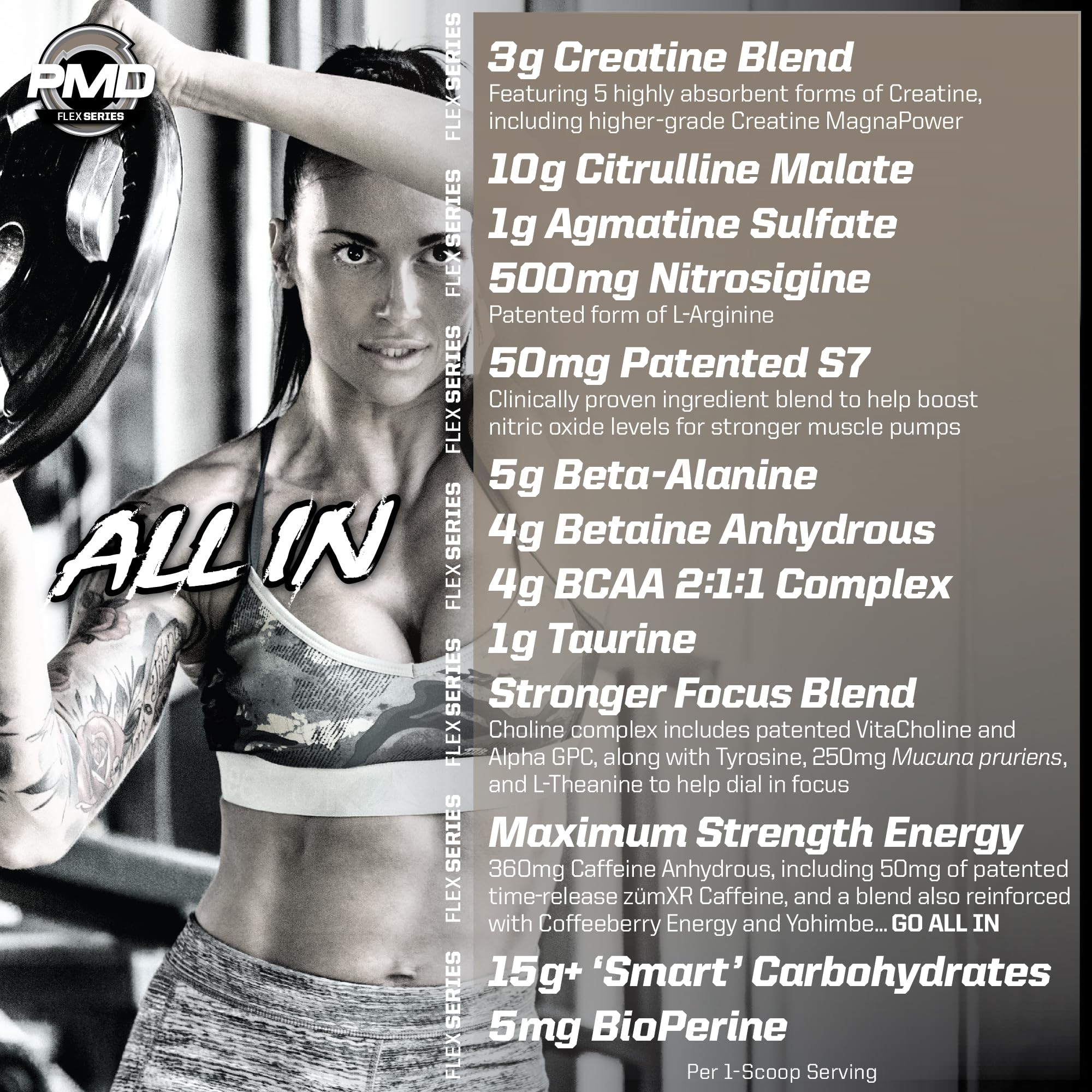 PMD Pump Fuel Insanity label detail confirms transparent ingredient amounts.