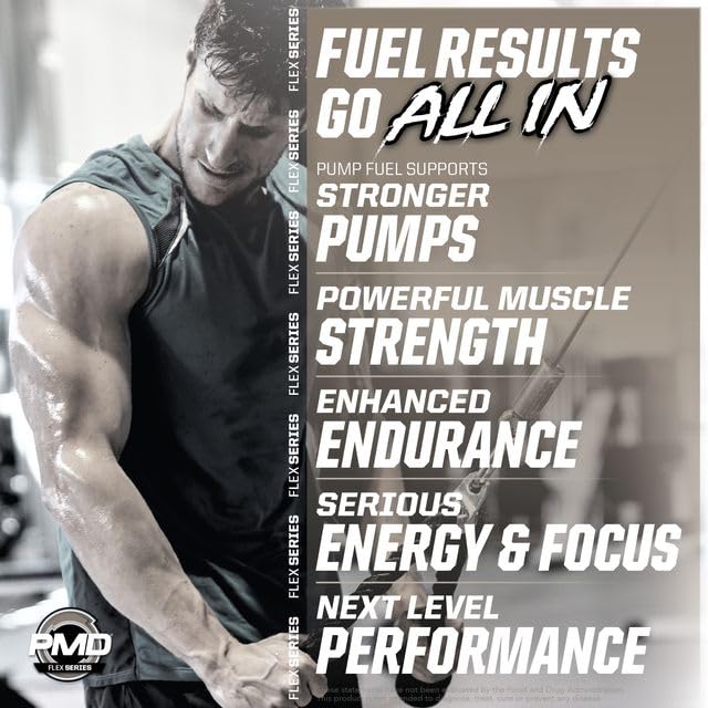 PMD Pump Fuel label highlighting caffeine levels for medium-stim energy