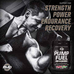 PMD Pump Fuel Ultra creatine blend closeup emphasizing strength foundations