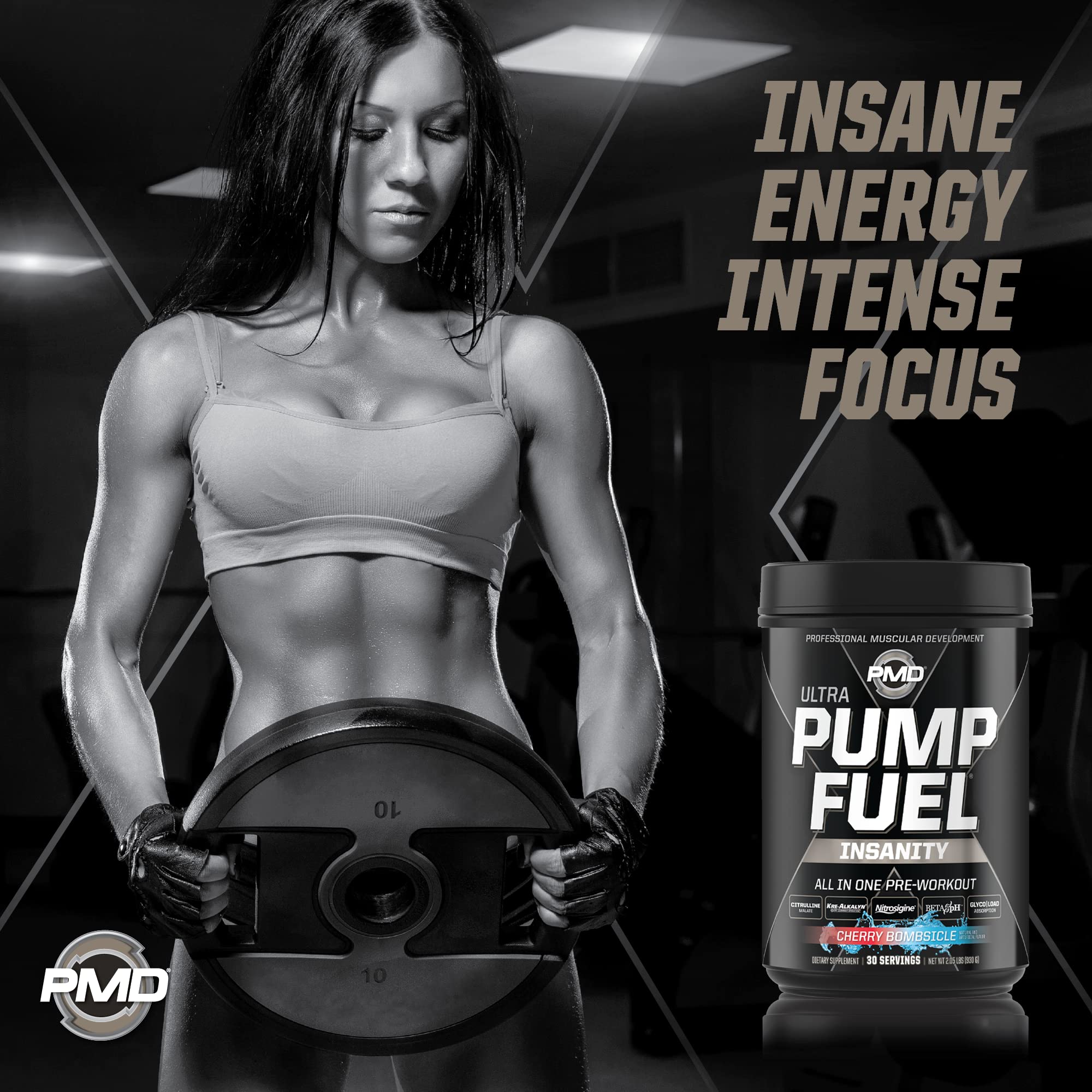 PMD Pump Fuel Ultra Insanity cherry bombsicle glass with shake ready for consumption