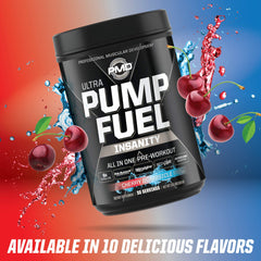 PMD Pump Fuel Ultra Insanity cherry bombsicle gym bag side view for on-the-go