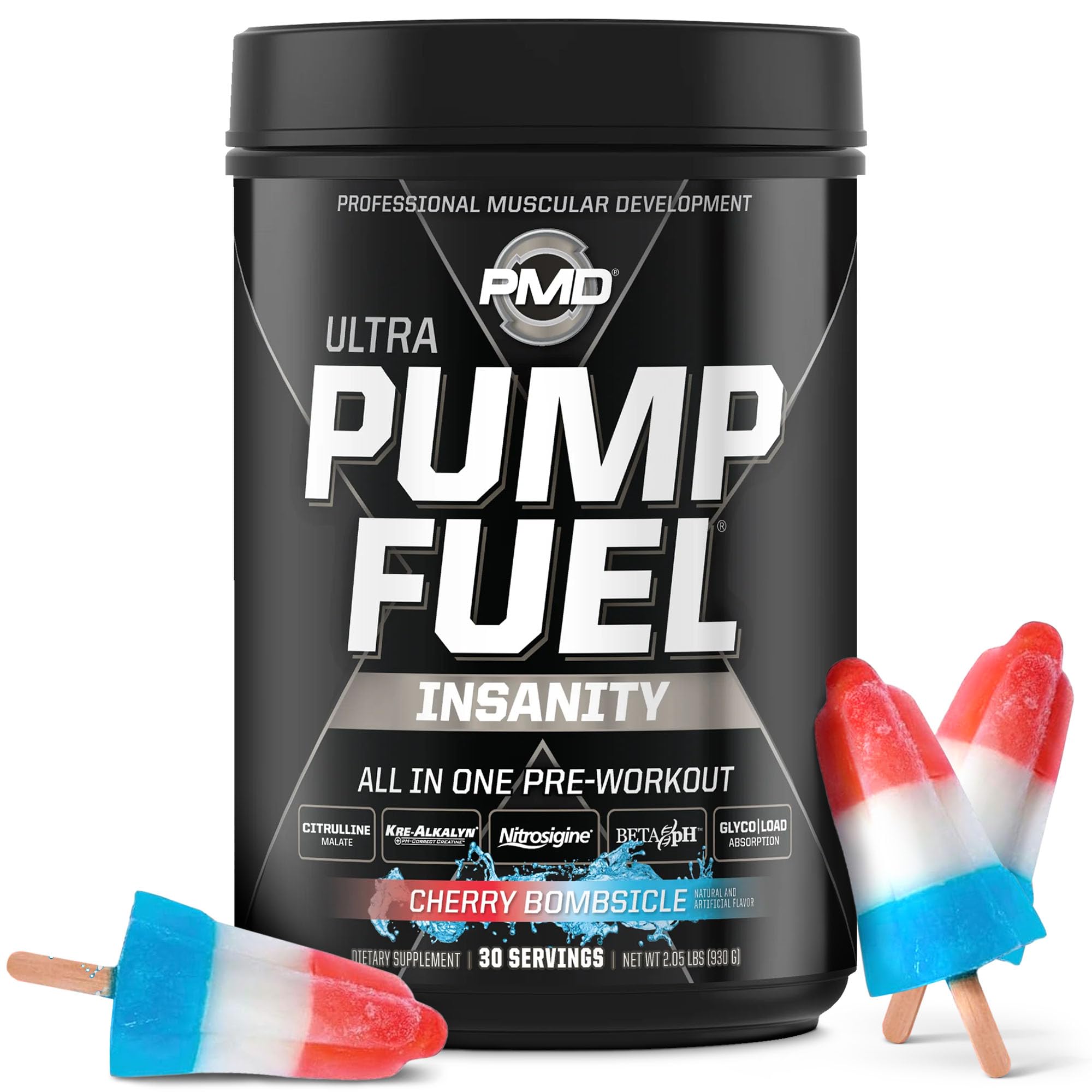 PMD Pump Fuel Ultra Insanity cherry bombsicle jar for focused training sessions