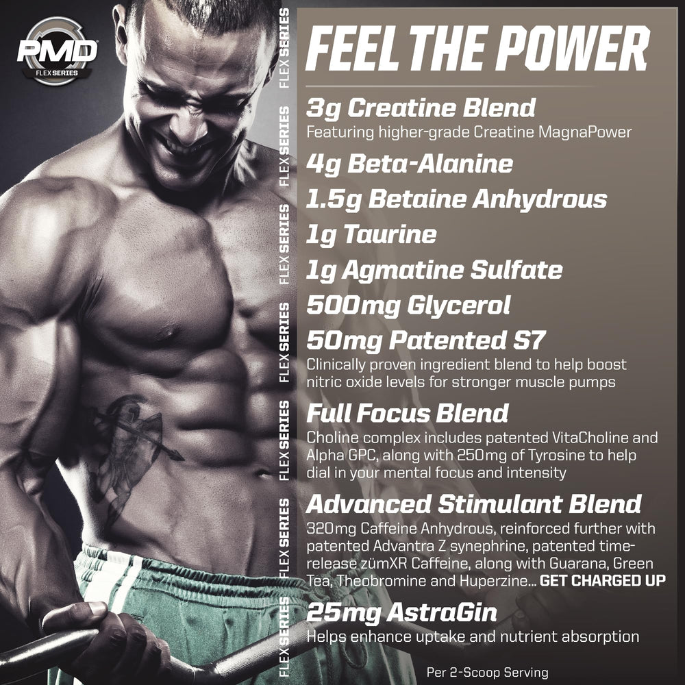 PMD ACG3 packaging front highlights premium pre-workout for serious training.