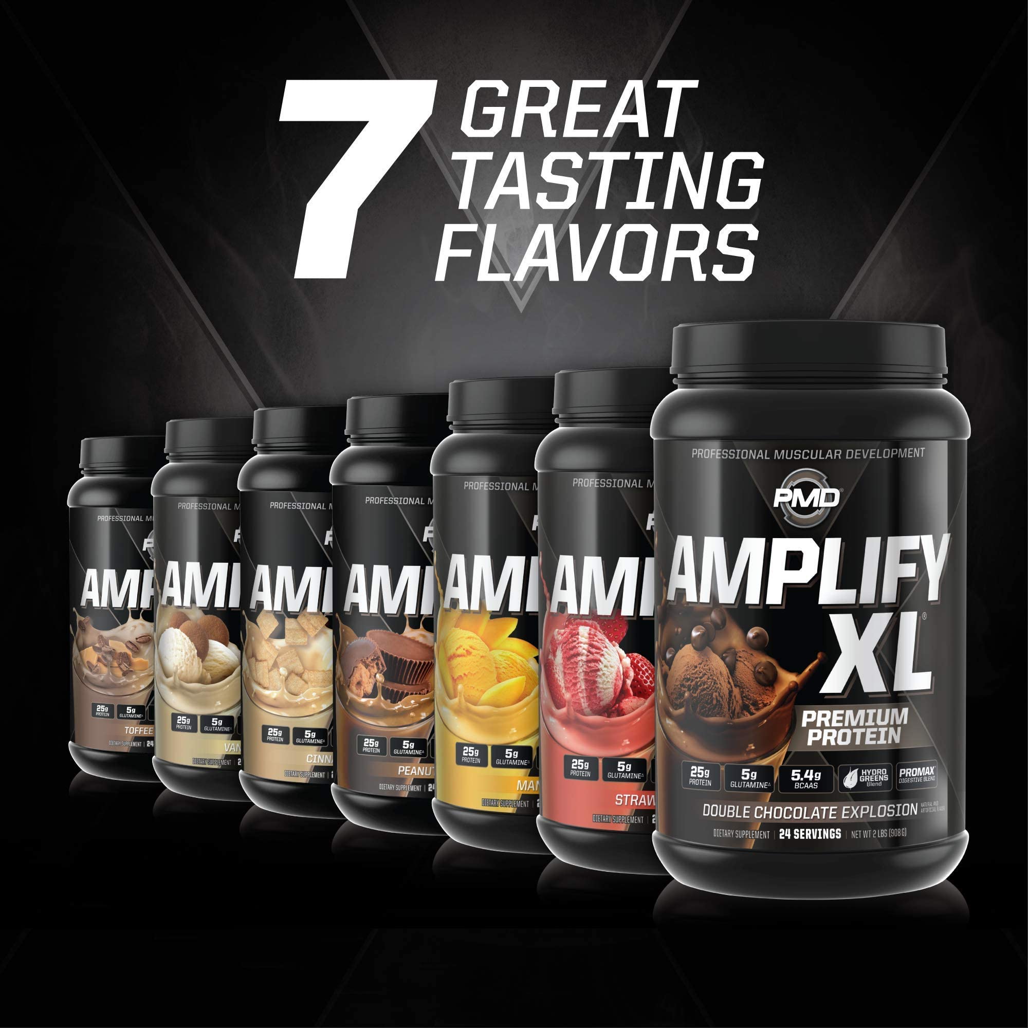 PMD Sports Amplify XL Mango Mania hydro greens blend adds essential greens and nutrients.