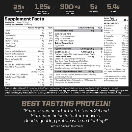 PMD Amplify XL Mango Mania scoop illustrates precise protein dosing for daily use.