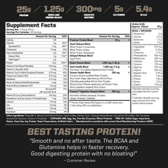 PMD Sports Amplify XL back label detailing Hydro Greens Blend and enzymatic support