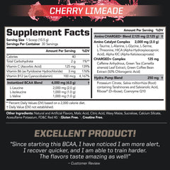 PMD Sports BCAA Cherry Limeade scoop measures pre- or intra-workout