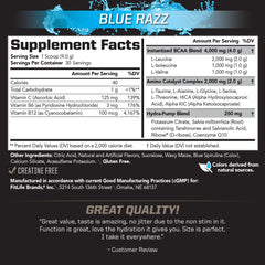 PMD BCAA Blue Razz scoop measuring powder for precise dosing