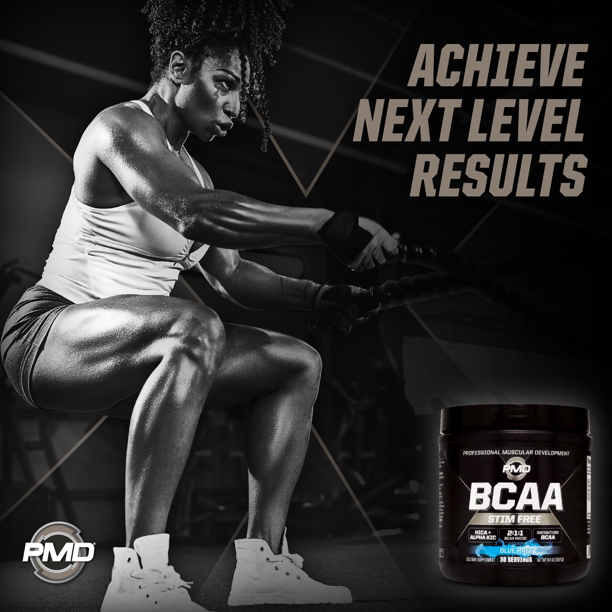 PMD BCAA Blue Razz tub front view for easy access