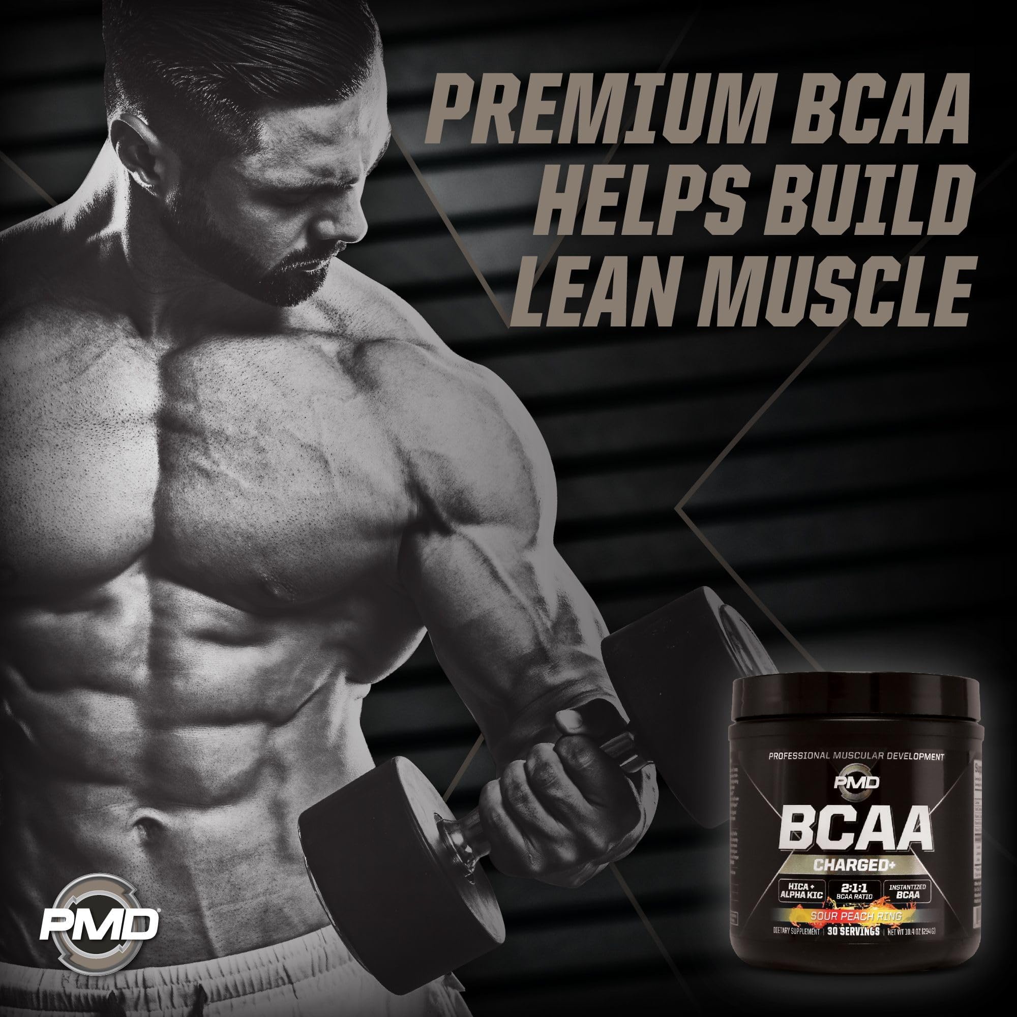 PMD Sports BCAA Charged powder in a glass ready to fuel a training session