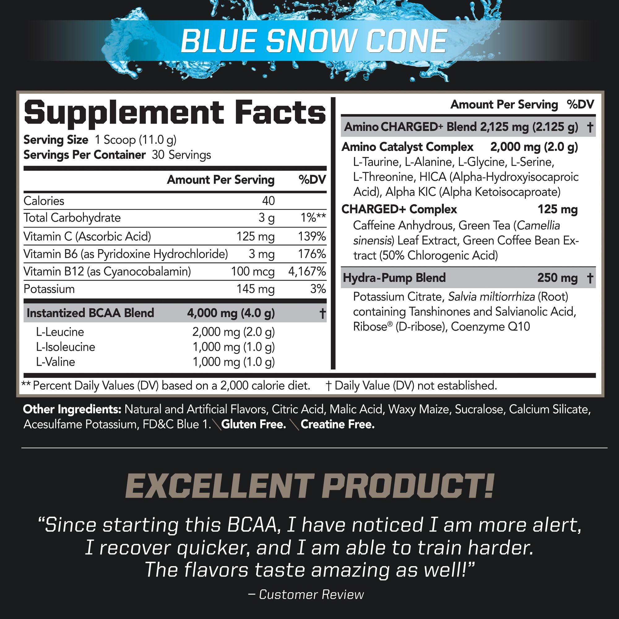 PMD BCAA Charged powder scoop dissolving quickly for smooth recovery drink