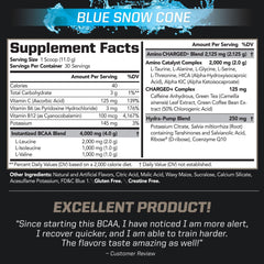 PMD BCAA Charged powder scoop dissolving quickly for smooth recovery drink