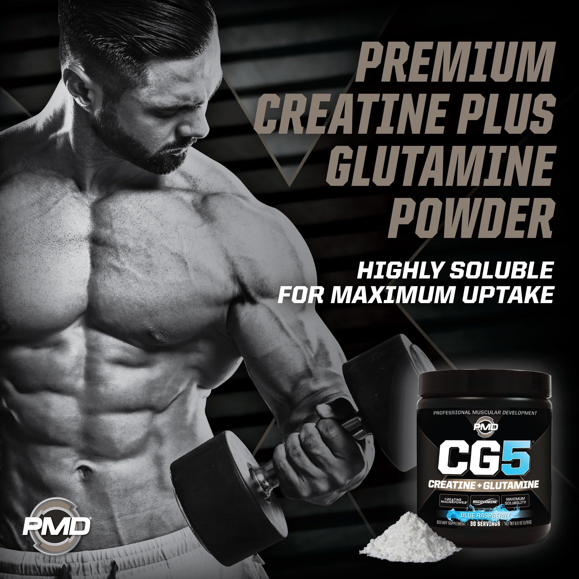 PMD CG5 bottle back label provides dosage guidance and usage notes