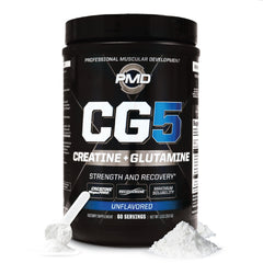 PMD CG5 bottle open showing pre workout energy powder