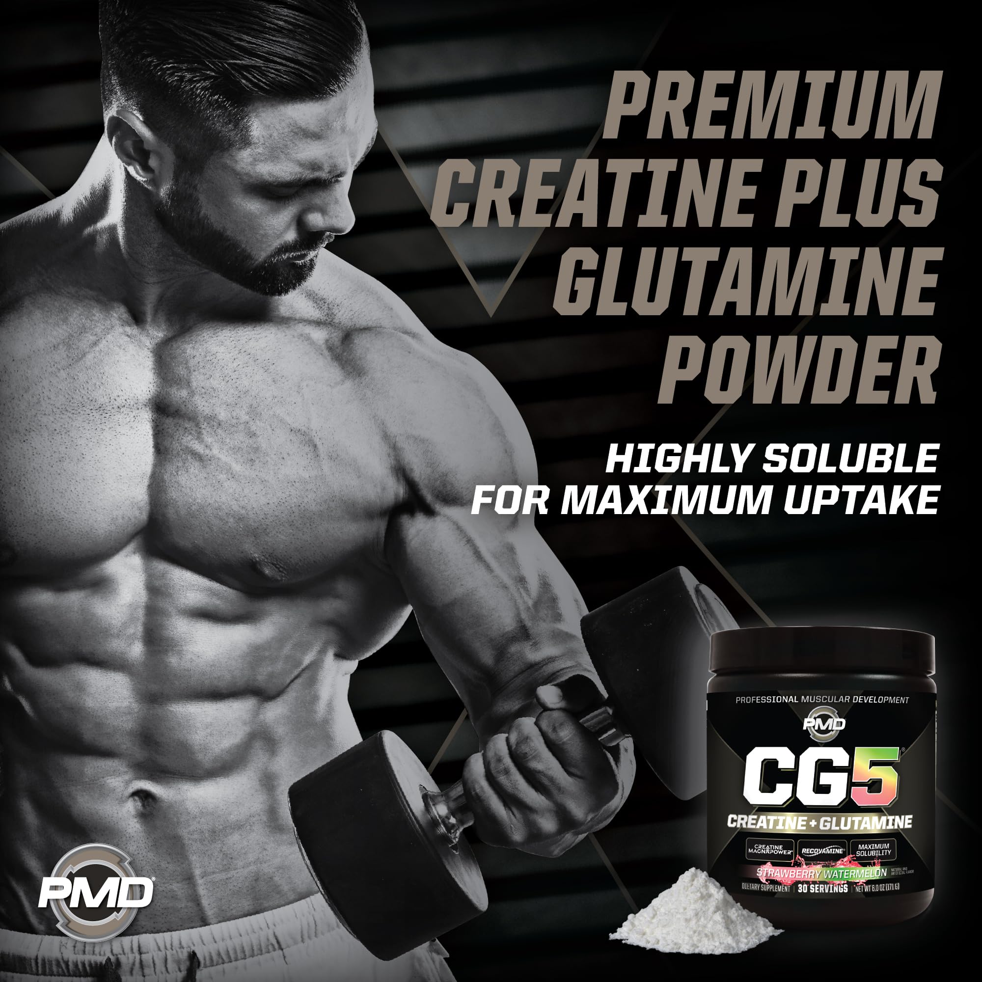 PMD Sports CG5 powder being stirred to show smooth texture