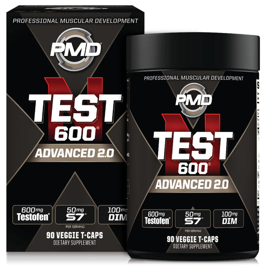PMD Sports N-Test 600 bottle front showing bold label and high-dose Testofen.