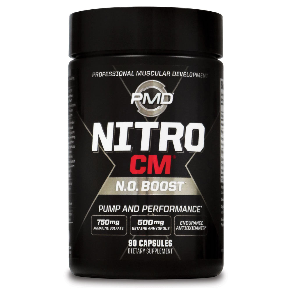 PMD Sports Nitro CM bottle front view highlighting nitric oxide support for workouts