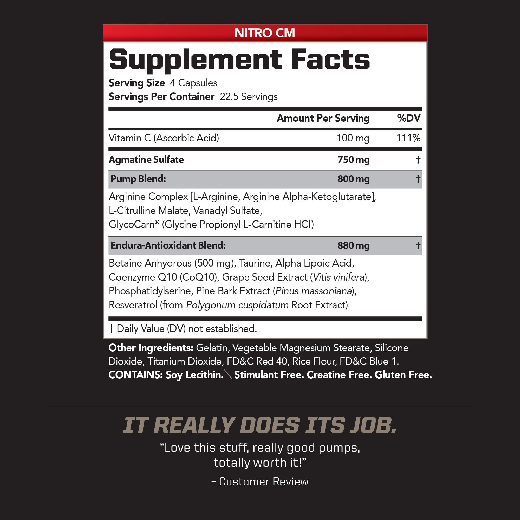 PMD Sports Nitro CM bottle side view showing compact capsule count for convenience