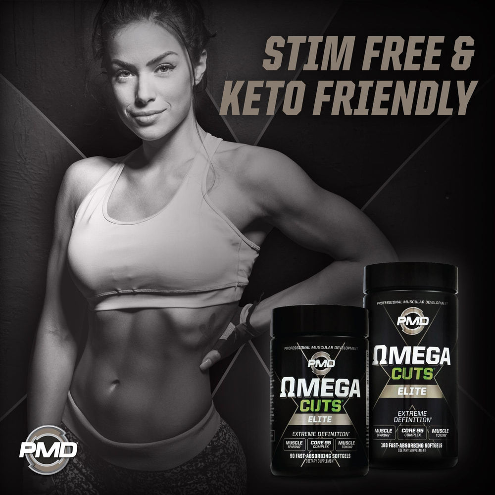 PMD Omega Cuts Elite label-packaging shot emphasizing product details