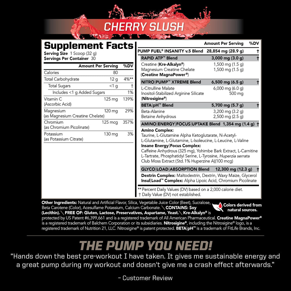 PMD Pump Fuel Ultra Insanity scoop beside powder for quick, precise pre-workout servings