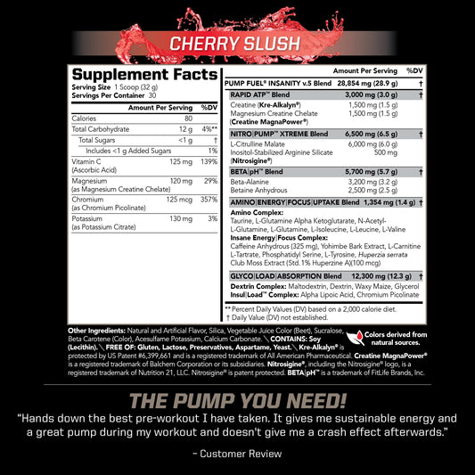 PMD Pump Fuel Ultra Insanity scoop beside powder for quick, precise pre-workout servings