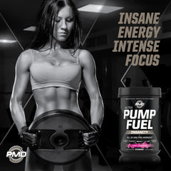 PMD pink lemonade bottle highlights premium formula for focus and energy.