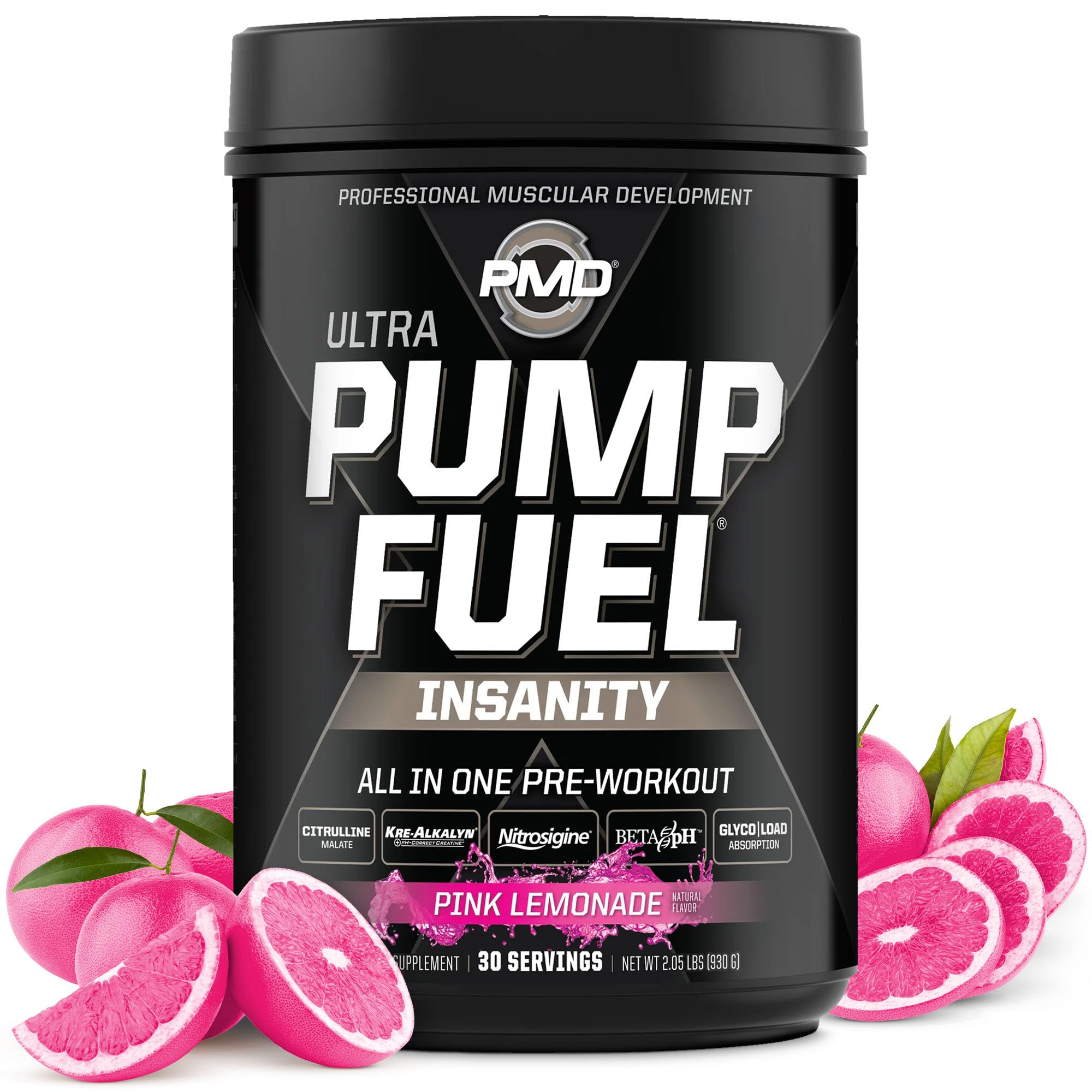 PMD Sports Pump Fuel Ultra Insanity pink lemonade tub enables intense training sessions.