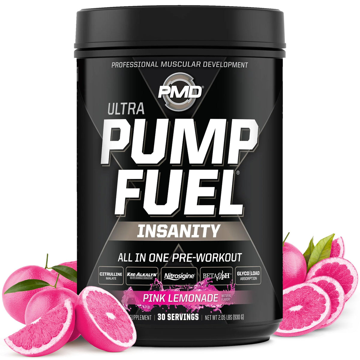 PMD Sports Pump Fuel Ultra Insanity pink lemonade tub enables intense training sessions.