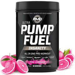 PMD Sports Pump Fuel Ultra Insanity pink lemonade tub enables intense training sessions.