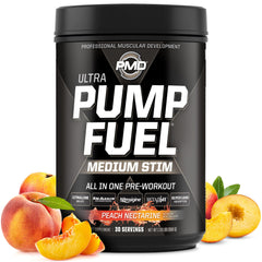 PMD Sports Pump Fuel Ultra front packaging highlights premium pre workout formula