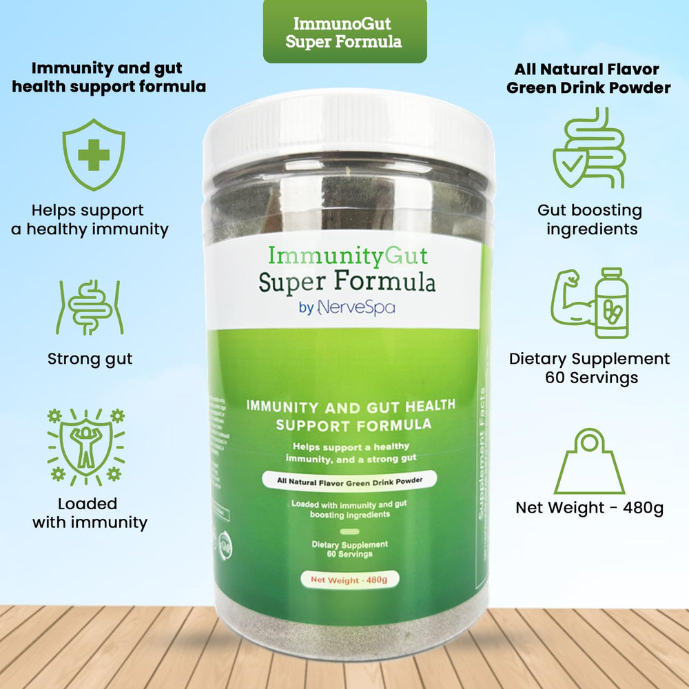 PMT Medical ImmunoGut Super Formula bottle back—nutrition facts for informed use.