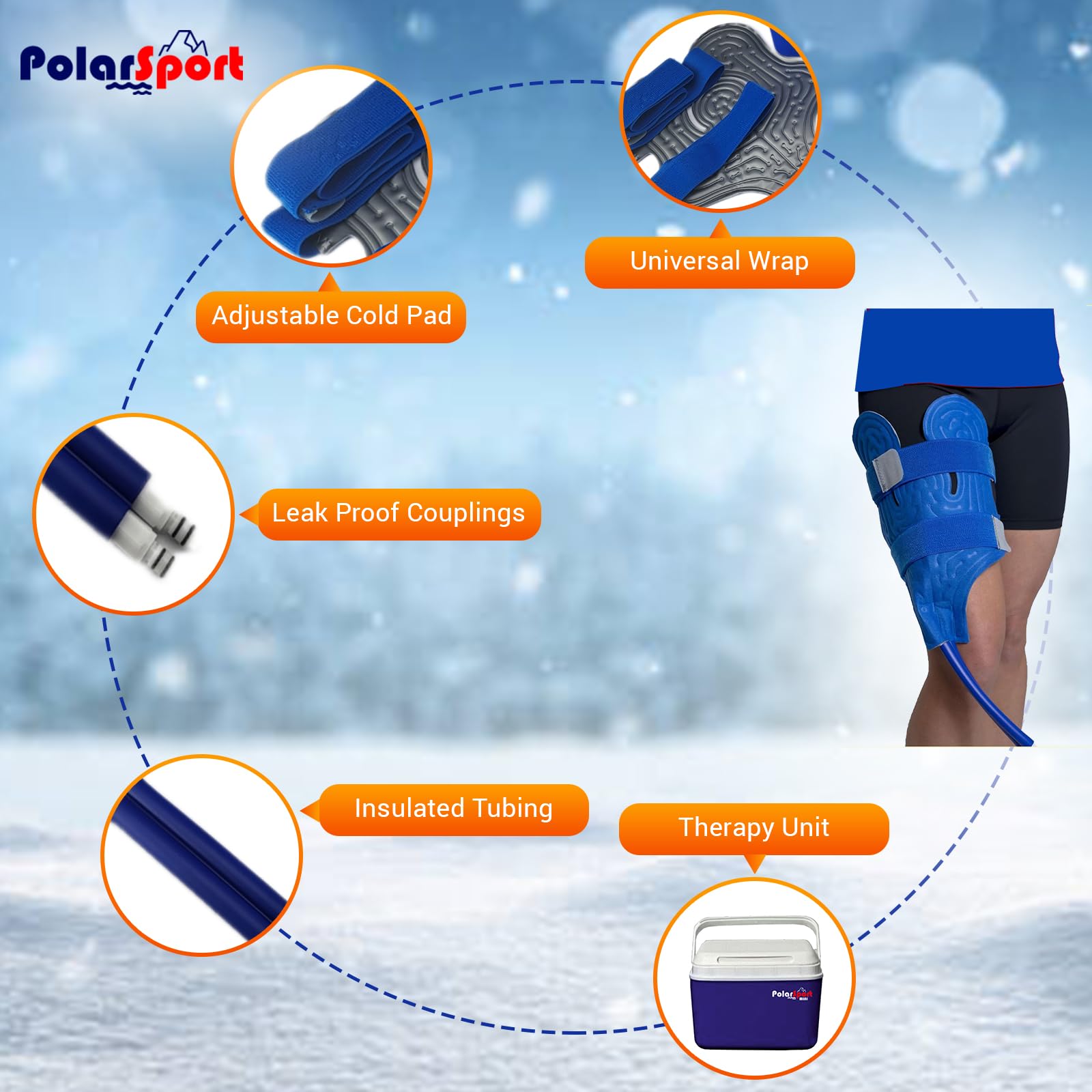 Polar Sport large cold pad for broad joint coverage and comfort