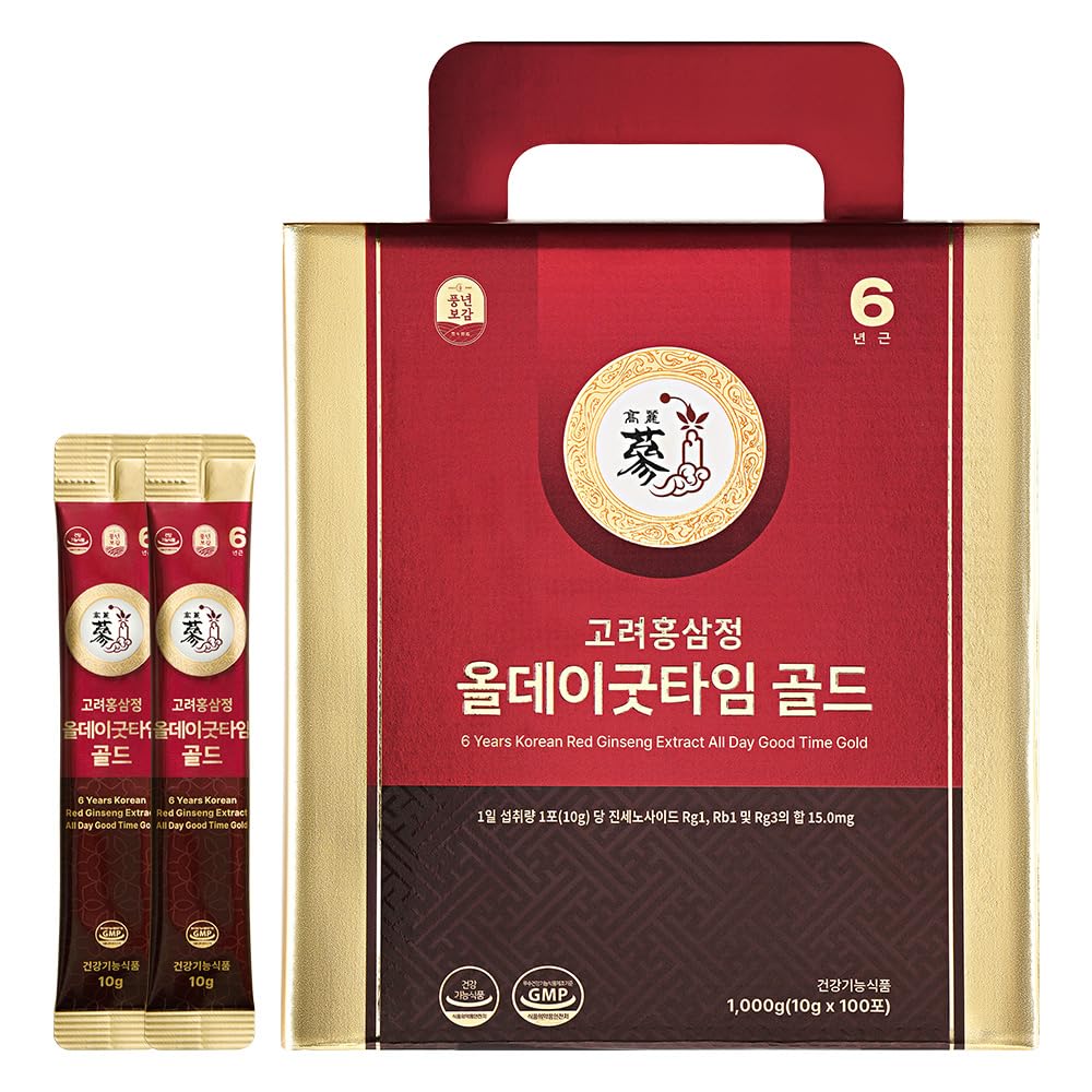 PNBG 6 Year Red Ginseng Shot Gold bottle for daily energy support.