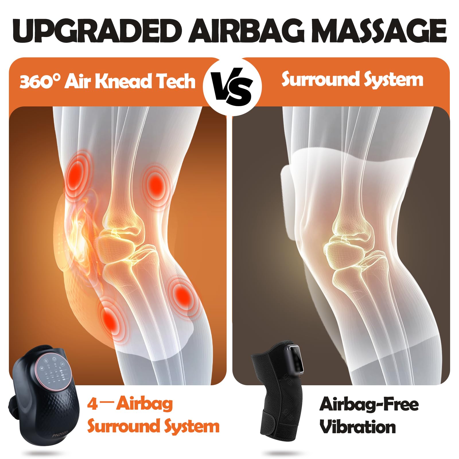 PNZOZO knee massager adjustable straps for a secure fit