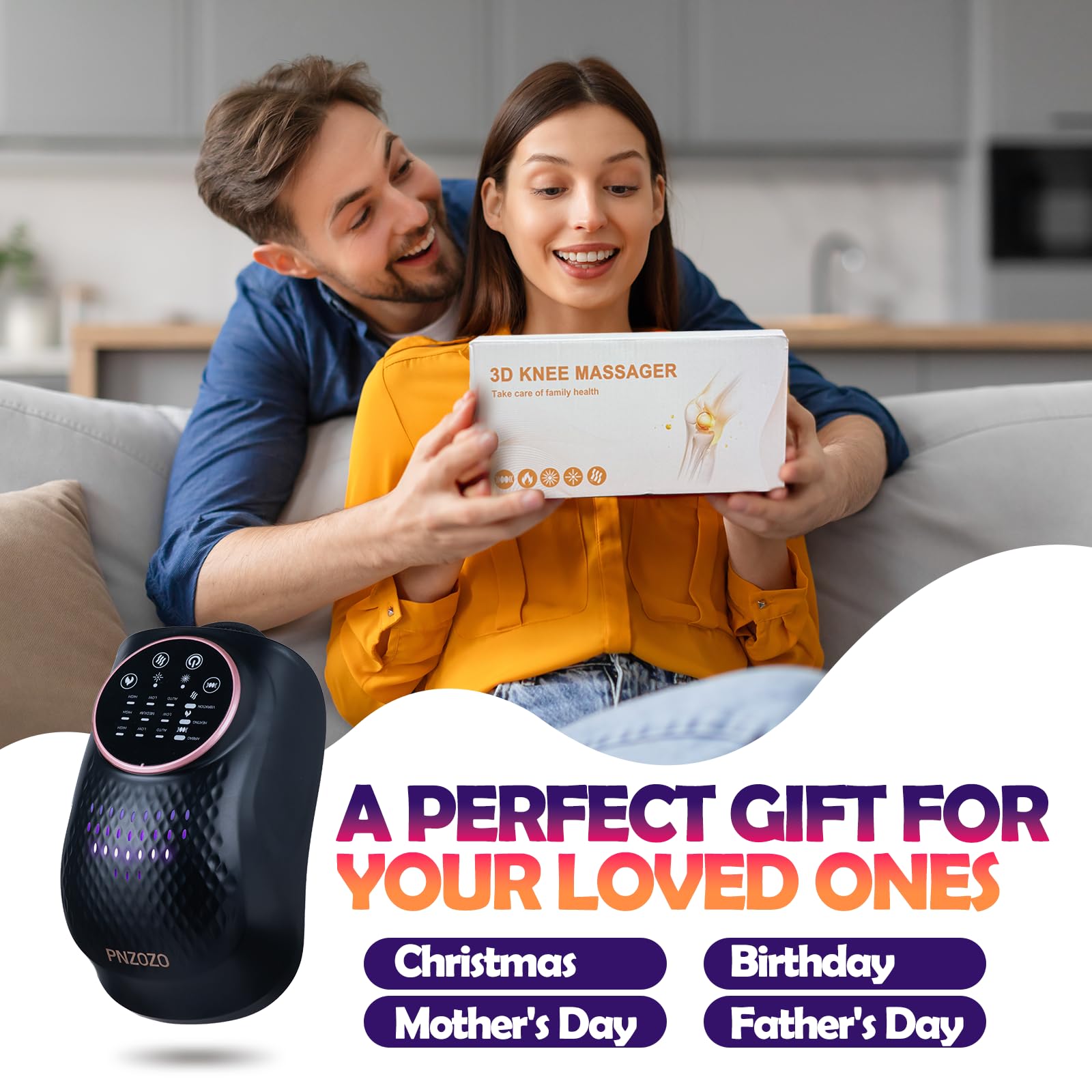 PNZOZO knee massager gift-ready packaging for men and women