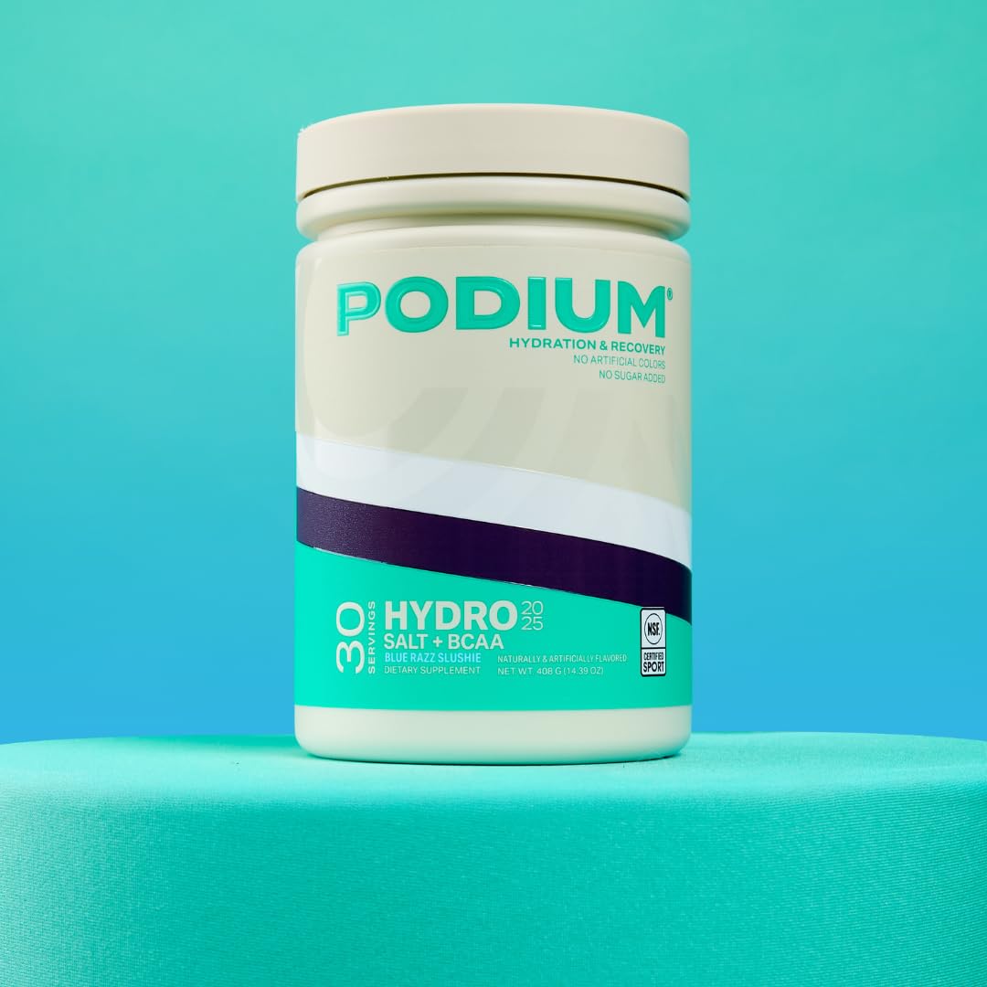 Podium Blue Razz Slushie drink showcasing refreshing hydration on the go