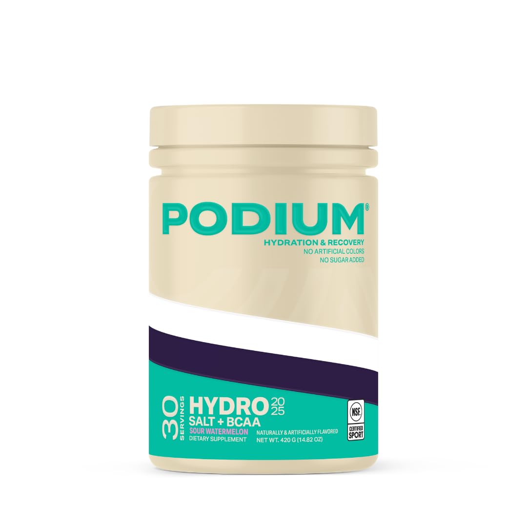 Podium Nutrition Hydro+Salt bottle ready for electrolyte hydration during workouts.