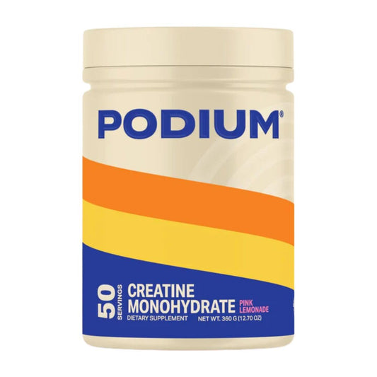 Podium Nutrition Solos pink lemonade bottle, tasty flavor to support workout fueling.