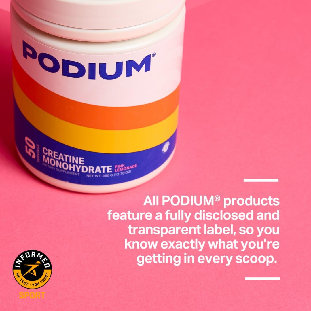 Podium Nutrition Solos pink lemonade drink prepared for training.