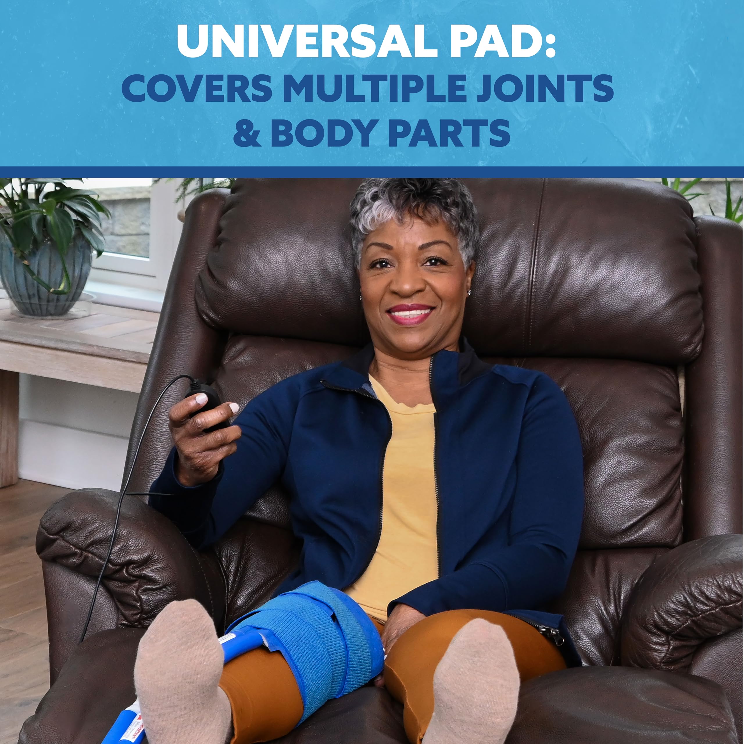 Polar Active Ice 3.0 knee therapy pad attached with adjustable belt