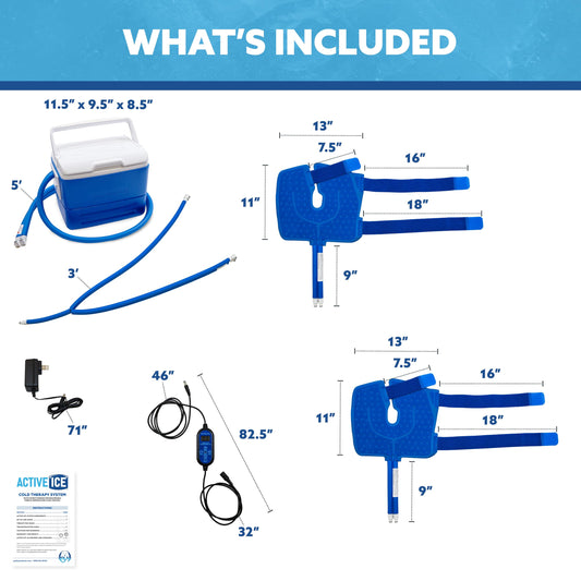 Polar Active Ice 3.0 pump closeup highlighting quiet brushless motor for rest-friendly therapy.