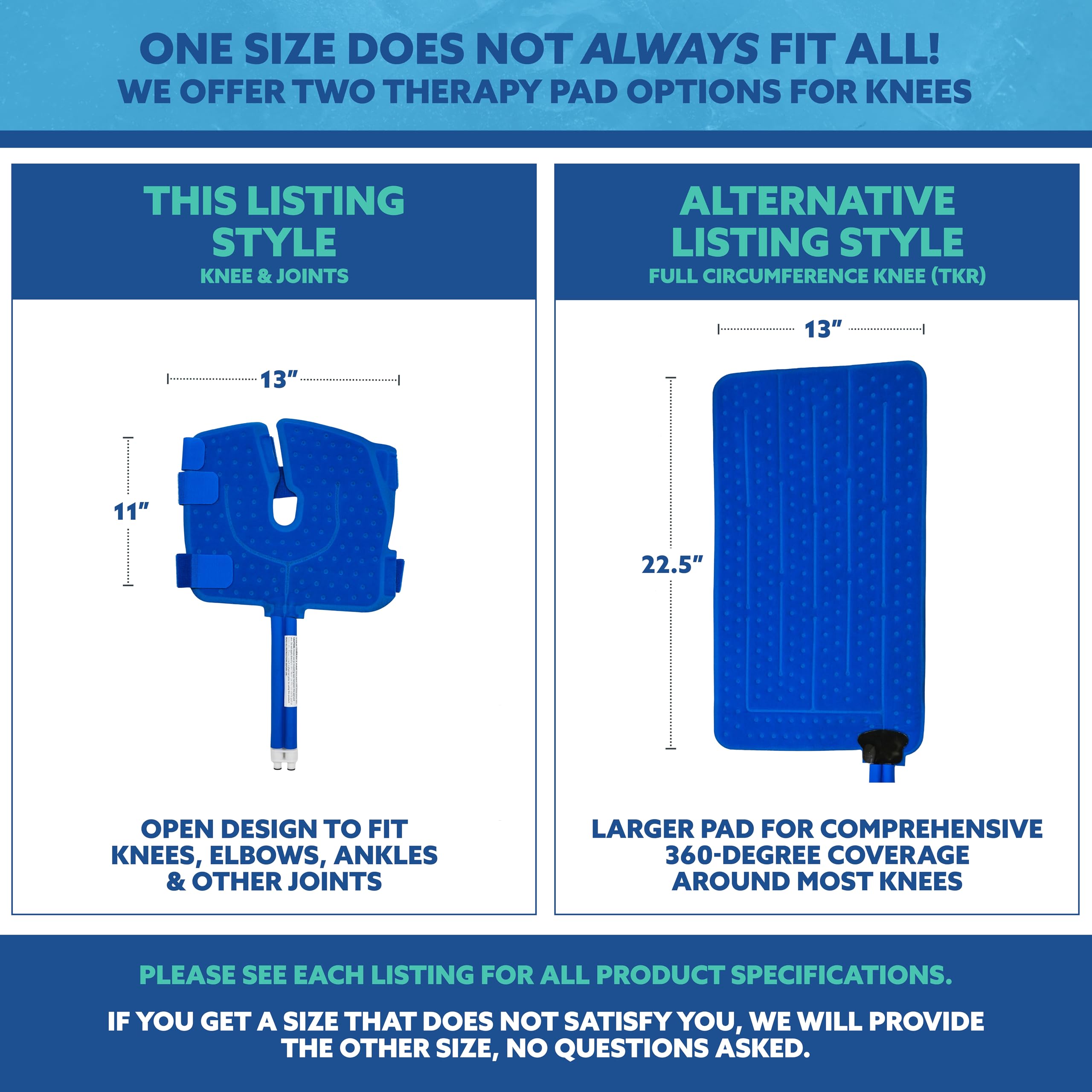 Dual therapy pad connector with belts enables hands-free treatment options.