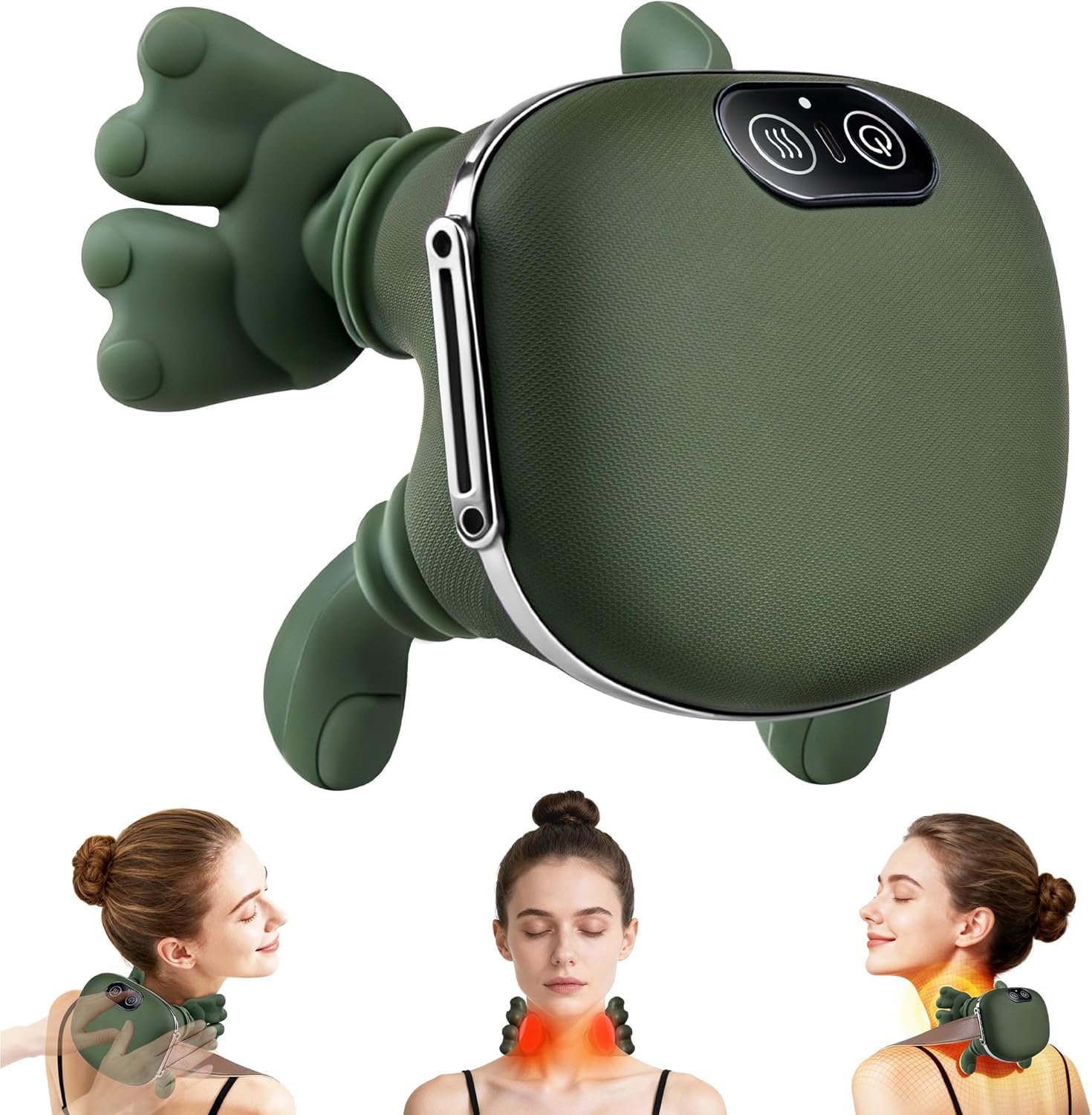 PolaZIA neck massager with heat front view for portable comfort.