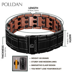 POLLDAN bracelet length instructions illustrate quick, precise adjustments