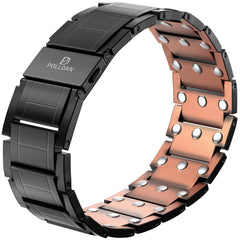 POLLDAN copper magnetic bracelet close-up highlighting strong magnets for daily wear