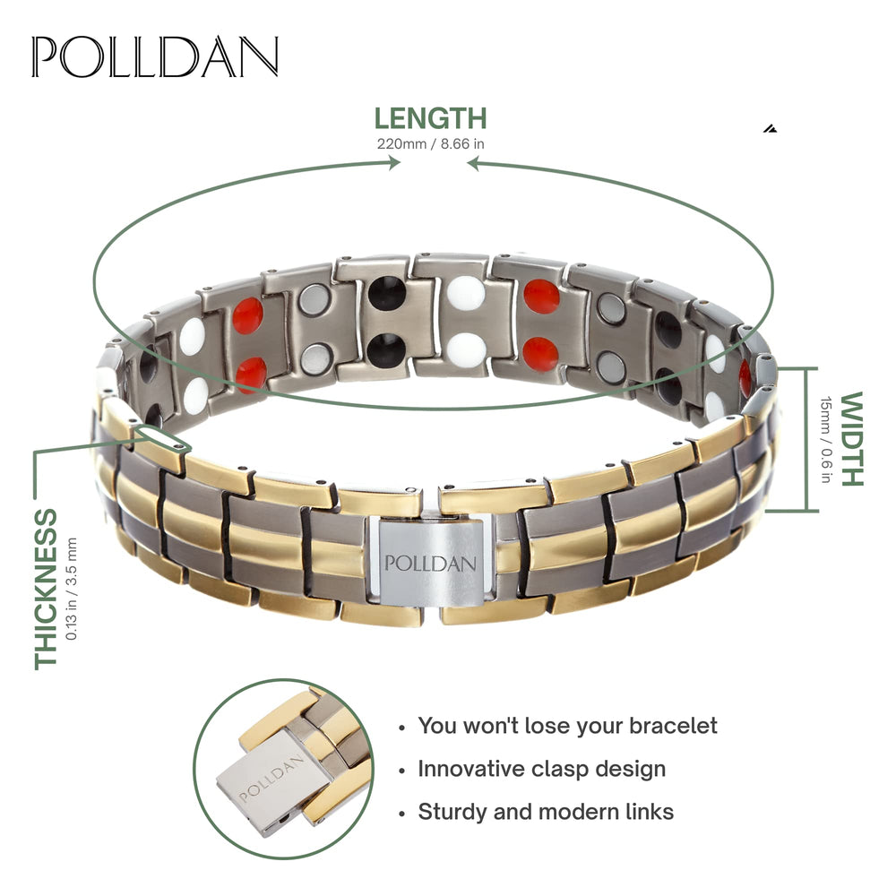 POLLDAN gift box presentation for this titanium bracelet.