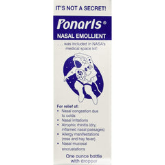 Ponaris nasal emollient bottle for soothing nasal dryness and post-nasal drip.