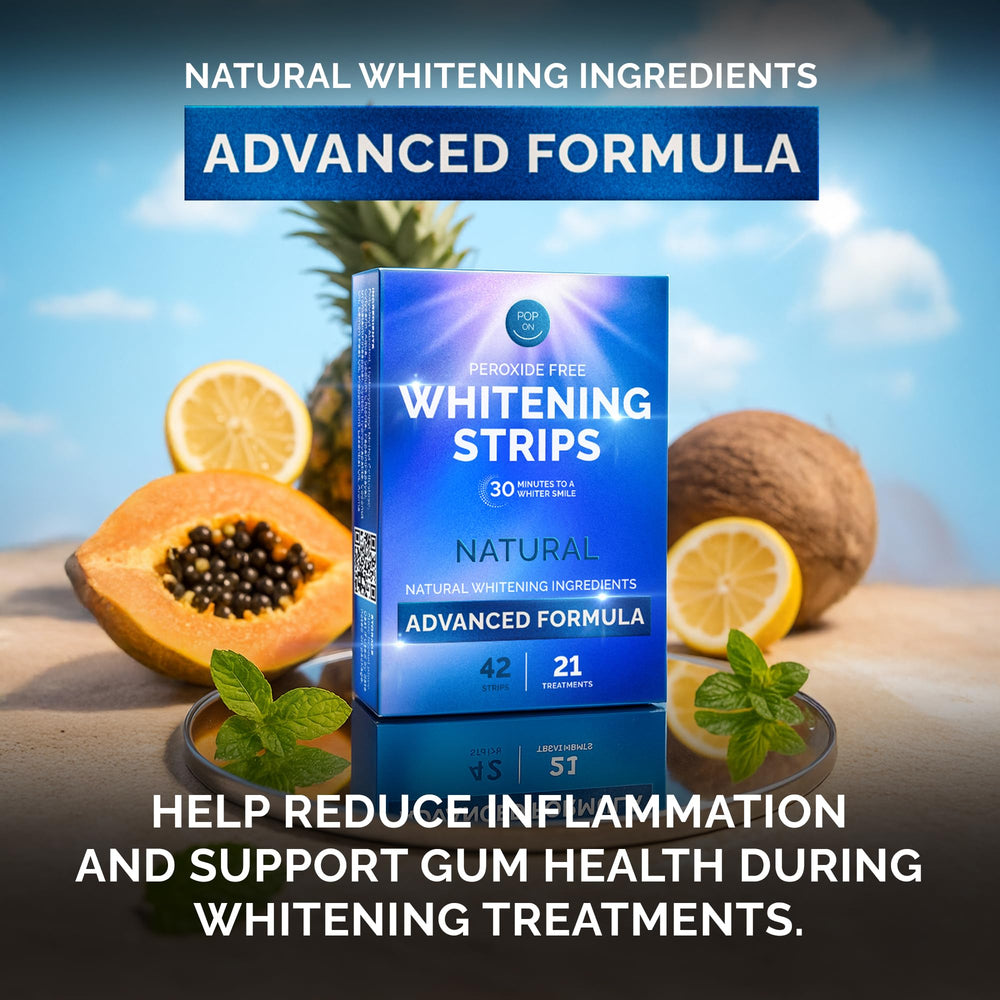 POP ON VENEERS strips dissolve safely for mess-free whitening anywhere
